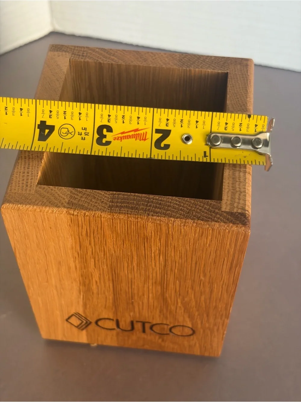 Cutco Wooden Bamboo Utensil Holder - Warm Brown